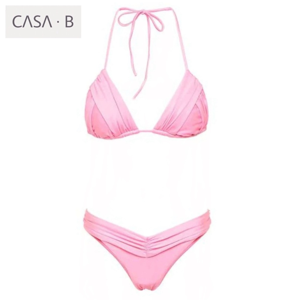 NEW💫 to CASA B | Athena Rose Shimmer Triangle Brazilian Bikini Set - Picture 3 of 5